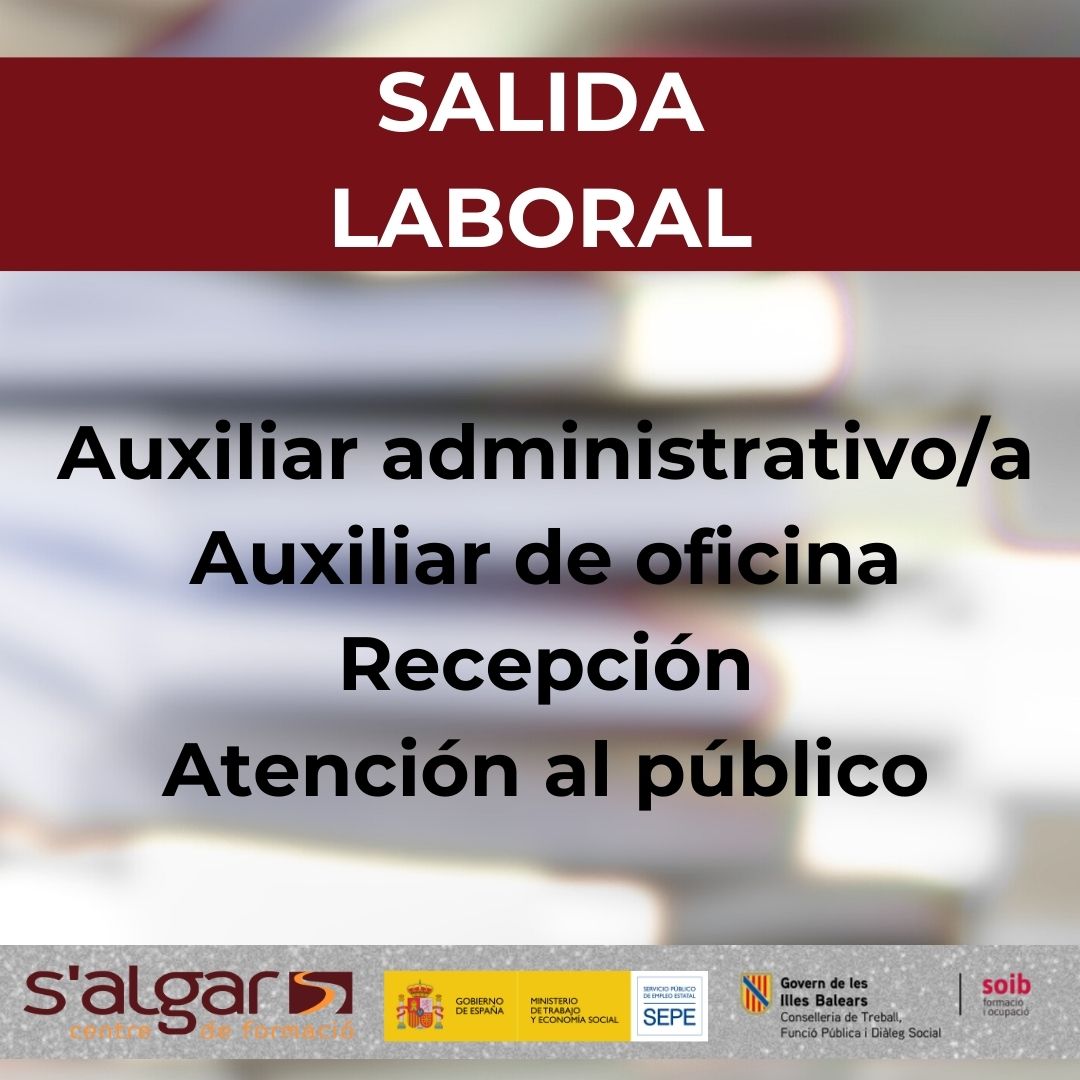 salgarformacio's tweet photo. Fórmate en administración
En @salgarformacio tenemos el curso para ti
Financiado @soibgoib con la participación #SEPE
📍Felanitx
📆20 de octubre
Plazas limitadas
https://t.co/2KARNTWC6S
☎️971 82 58 94
#GestiónAdministrativa #FormaciónSAlgar #CursosGratuitos https://t.co/dMPlxqhuZE