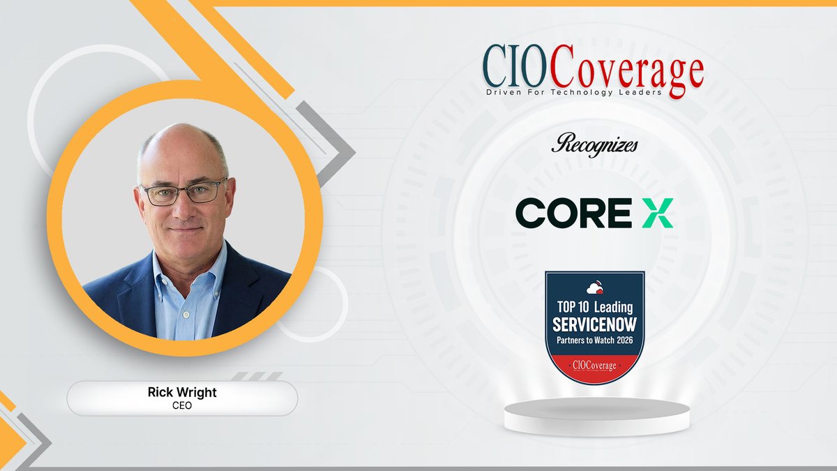 CioCoverage's tweet photo. Spotlighting ServiceNow Partners!
Our latest edition features CoreX and Rick Wright, CEO among the Top 10 Leading ServiceNow Partners to Watch 2026

Read here: https://t.co/AvKvG3FDFq

#ciocoverage #NewEdition #ServiceNow #ServiceNowPartners #TechCompanies #Innovation #Leaders https://t.co/v37tBiQXEA