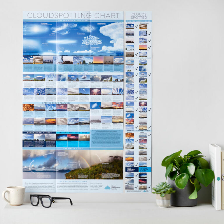 CloudAppSoc's tweet photo. Our Cloudspotting Chart is the ultimate poster for sky geeks. Including images &amp; descriptions of 52 cloud types, from Cumulus and Cirrus (all of which feature in the diagram at the top) to rare and fleeting formations like fluctus and volutus.  https://t.co/tkmwxBPaKO https://t.co/4R27uZJbaP