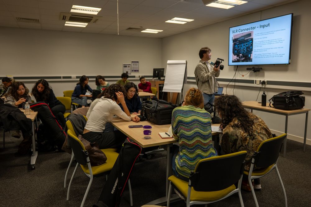GCVA_Mcr's tweet photo. And they're off! New MAVA students for 2026/27 got into working with cameras straight away in their foundational filmmaking course Ethnographic Documentary. Let's see what they can do! https://t.co/qBu4GmR2Jc
