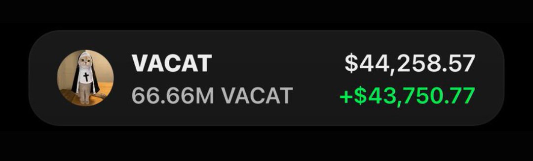 meme_opportunit's tweet photo. $VACAT was highlighted while the setup was still developing in the TG 📈🔥 Members got in early and managed their trades as momentum started to build.
Want to catch more setups like this? DM me to join the TG &amp; Discord. 🚀

CA 
CAXGs7LPuQnUeyqc7izGMjteMAwRtLdaqxLWKuWApump https://t.co/iCSxT3Wopi