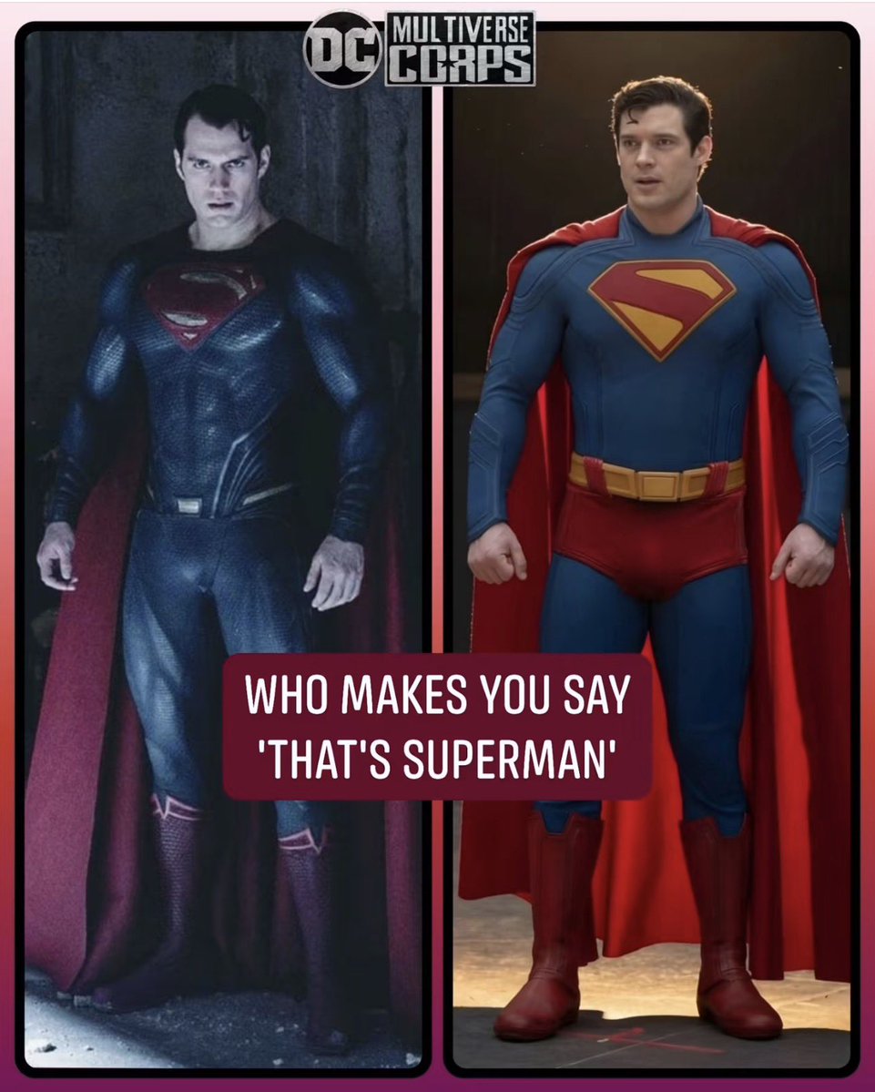 SymplyTonbra's tweet photo. Tell me honestly, you see these two in person infront of you, who makes you say, he's SUPERMAN.

Henry Cavil or David Corenswet? https://t.co/mWfifvh7GM
