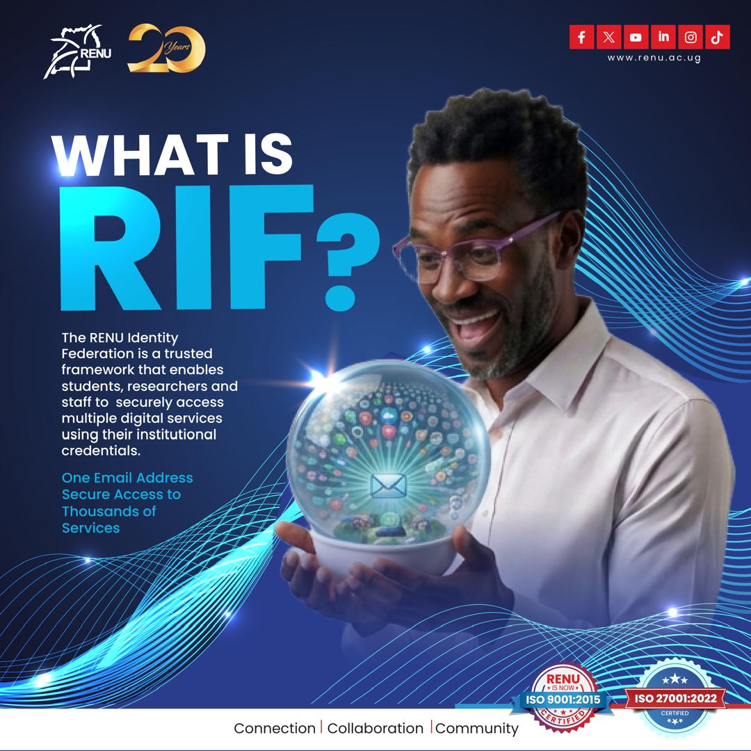 RENU_256's tweet photo. One email address. Many digital doors. 🔐
 
With the RENU Identity Federation (RIF), students, researchers and staff of RENU member institutions can use their institutional email credentials (for example mukasa@mak.ac.ug or okello@ucu.ac.ug) to securely access research resources, learning platforms and collaboration tools.
 
Your institution confirms who you are, so you do not have to create and manage a different account for every service you want to access (for example https://t.co/B60yHJdsW1 or https://t.co/DkCzixlrS9). 
 
This simple and secure way of accessing multiple services is called Single Sign-On (SSO).

@Makerere @UCUniversity @kabuniversity @Muni_University @USJM_Official @MbararaUST @MMU_Uganda @Sunlibdept @LIRA_UNIVERSITY @CavendishUg @kyambogou