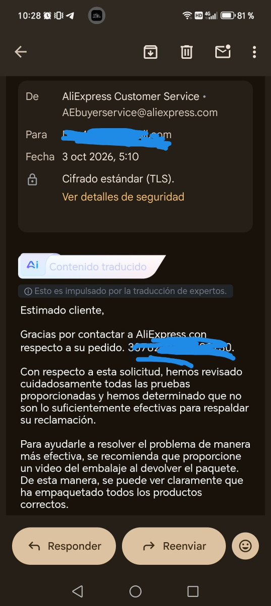 dani48verin's tweet photo. @AliExpressES ahora tenemos que grabar lo que enviamos para que no nos estafen en las devoluciones? https://t.co/WRIDq1AuqH