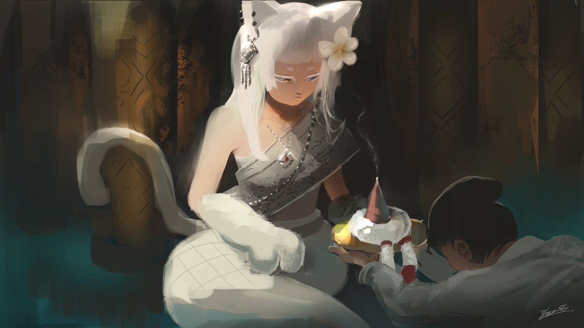 Siamassagi's tweet photo. They say Khao Manee cats like La'or are considered lucky cats✨I think La'or should at least be the one greeting customers instead of Moai standing in front of the shop🗿

- Admin Vana

#Siamassagi ⁠#GameDev #pixelart #IndieDev #indiegame https://t.co/AVngwOLdYD