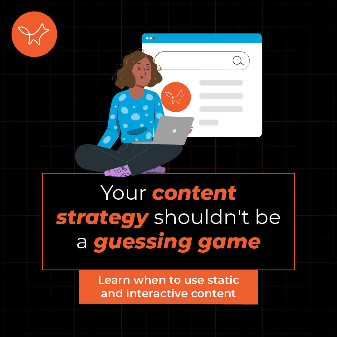 blacfoxco's tweet photo. In marketing, some decisions are straightforward.  But choosing between static and interactive content? That’s a tough one. Get it wrong, and your campaign might fall flat.

Both options have their perks, but when you know exactly which one to use, you’ll hit the sweet spot. https://t.co/IgxEpnqWwM