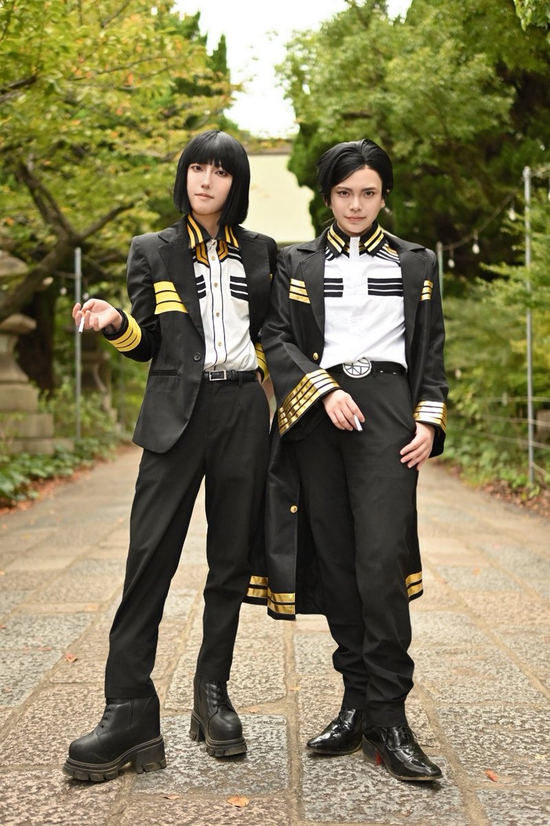 Kawara_00's tweet photo. 【Cosplay/コスプレ】
    日本三國    三角青輝＆阿佐馬芳経

       __この世を、正す。__
 
#小倉百鬼夜行 #connect小倉城 #connectリバ #天ちゃんログ https://t.co/wALQawAeb1
