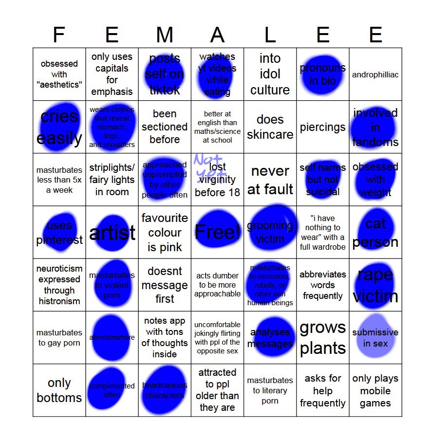 voidslockdown's tweet photo. This entire bingo is EXTREMELY sexist https://t.co/eV4tMw9TOR