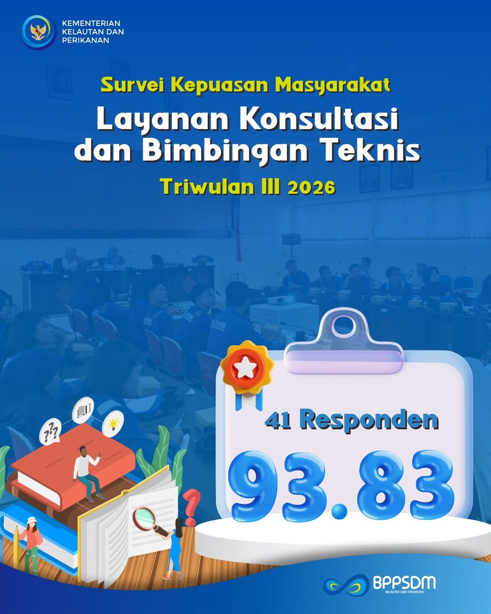 bpmkp_maros's tweet photo. Survei Kepuasan Masyarakat Layanan Konsultasi dan Bimbingan Teknis Triwulan III Tahun 2026 memperoleh nilai 93,83 dari 41 responden. 

Terima kasih atas kepercayaan serta partisipasi seluruh responden dalam memberikan penilaian dan masukan.
#SKMPelayananPublik #PelayanaPublik https://t.co/7uVRDecfkO