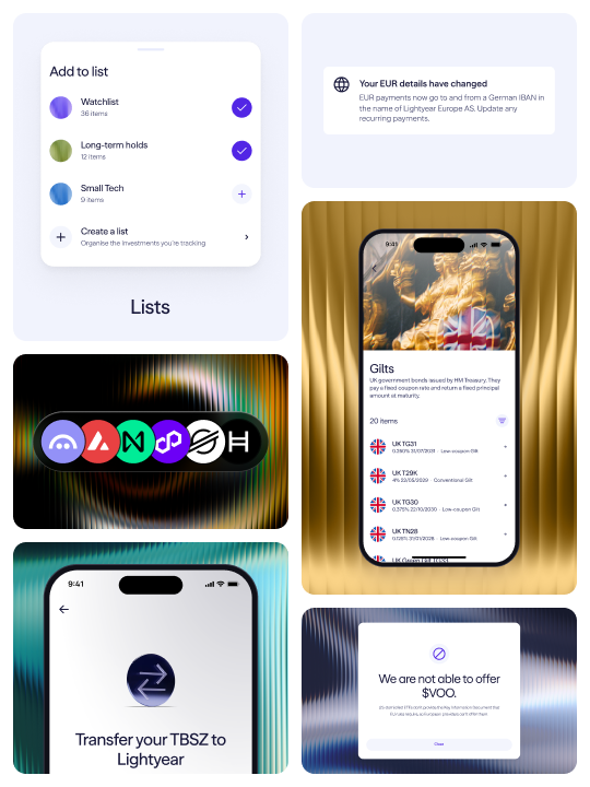 go_lightyear's tweet photo. Fresh out the oven: our autumn product update 🍂 Investing involves risk

From Gilts and TBSZ transfers in the UK and Hungary, to much requested features across Europe, it was a busy three months. 

Here's what shipped:
❓ Clearer answers on instrument requests 
👀 Watchlist, now split into Lists 
🪙 Six new crypto coins 
🏦 New EUR account details for deposits and withdrawals for EU users
🇬🇧 Gilts (UK): UK government bonds for fixed, predictable income 
🇭🇺 TBSZ transfers (HU): move over without losing the tax benefits

Read the full update: https://t.co/mJ6NiqEb9C

Gilt prices move as interest rates change. Timing and rates affect returns; you may get back less than invested. This is not tax advice. Tax treatment depends on your personal circumstances and may change in future. Get professional advice if you’re unsure. Available in the UK only.