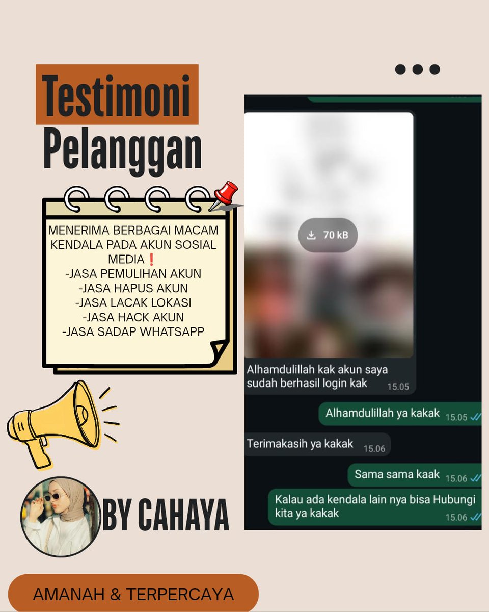 hyfioa's tweet photo. Menerima Jasa Pemulihan &amp; Perbaikan Akun Sosmed.

- Pulihkan,Balikin &amp; Hapus/Nonaktifkan Akun.

- Lacak Lokasi, Sadap Wa, Hack Akun &amp; Lainnya.

( Facebook, Instagram, TikTok, WhatsApp, Line, Twitter/X, Gmail/Email,Telegram, Game &amp; Lainnya ) #zonauang

Fast On WhatsApp Di Profil✅ https://t.co/DxgxSTOPE5