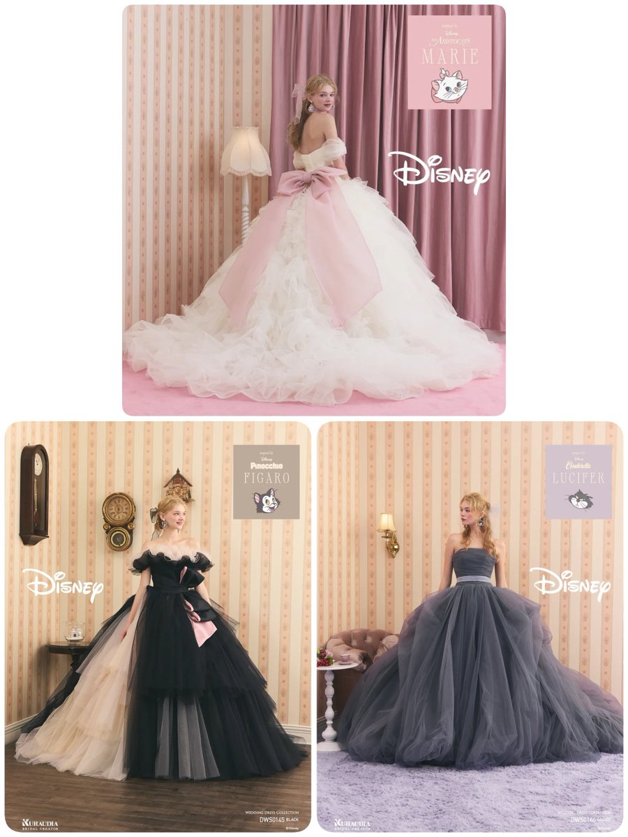 tdr_415's tweet photo. ━━━━━━━━━━━━
#クラウディア
「ウェディングコレクション」

ディズニーの世界観を存分に堪能できる最新作！
プリンセスや作品に登場する動物達からインスパイアされたドレスやタキシードが発表ෆ˚*

https://t.co/mVVupvdlLo
©#Disney https://t.co/pAOdGQQlFZ