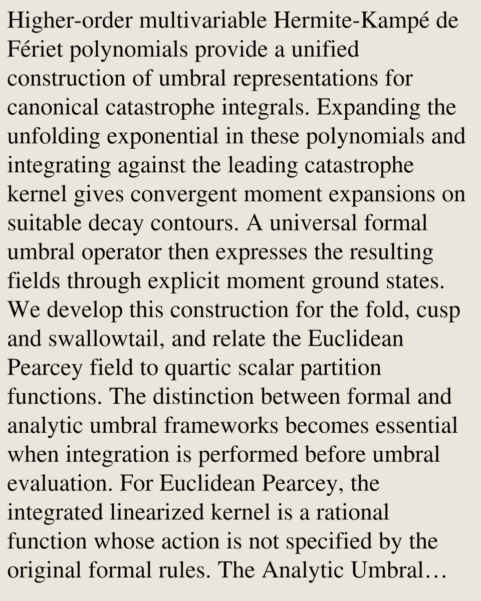 MathPaper's tweet photo. Umbral Hermite representations of canonical catastrophe integrals

Giuseppe Dattoli, Roberto Ricci
https://t.co/NVCQ2olRC8 [𝚖𝚊𝚝𝚑.𝙶𝙼] https://t.co/moLHcMiRJr