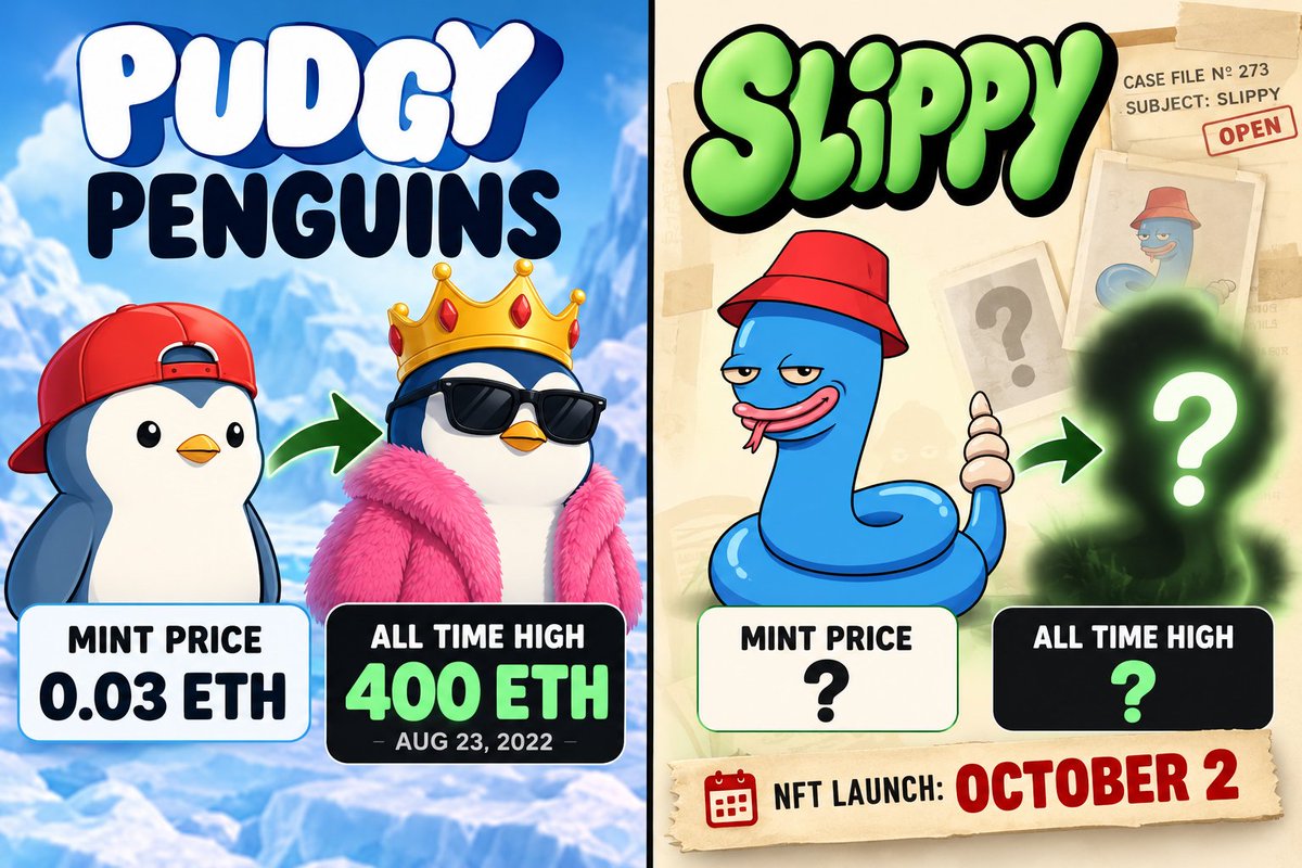 DegenDicti0nary's tweet photo. @pudgypenguins Antoine Mingo @LiViXi3 , Pudgy Penguins creator made a new coin guys, check it out... it reminds me of PPs as a youngster..
@Slippyclub 
$SLIPPY https://t.co/ihF5RkDd2D