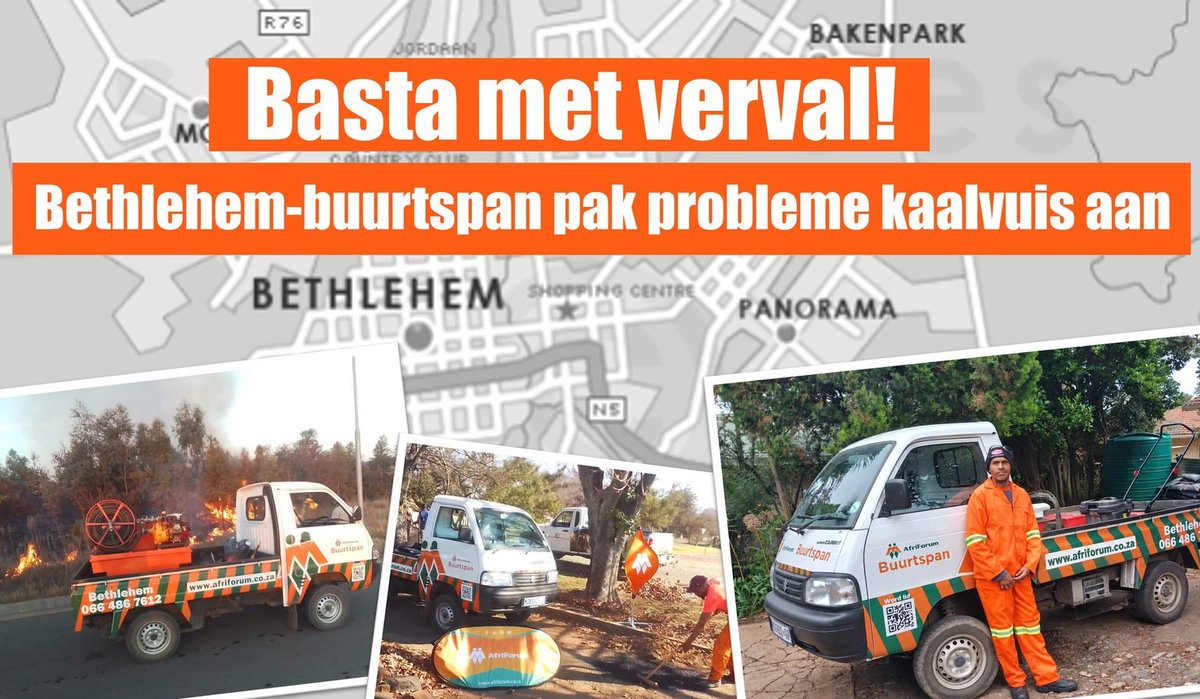 afriforum's tweet photo. Basta met verval! @AfriForum se Bethlehem-buurtspan pak probleme kaalvuis aan https://t.co/KxRlRAqQeE https://t.co/vnxS1nES9y