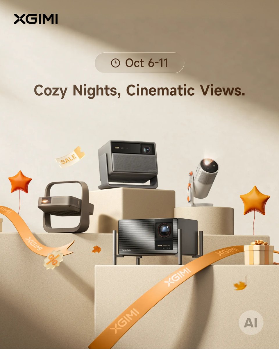 XGIMITech's tweet photo. Your dream projector is on sale. 
Prime Deal Days are here — save on XGIMI now through October 11 on Amazon and our website.
MoGo 4? Horizon 20? Elfin Flip 4K? The choice is yours.

#XGIMI #PrimeDay #PrimeDealDays #ProjectorDeals #HomeCinema #AmazonFinds https://t.co/QvS7Kd6oNJ