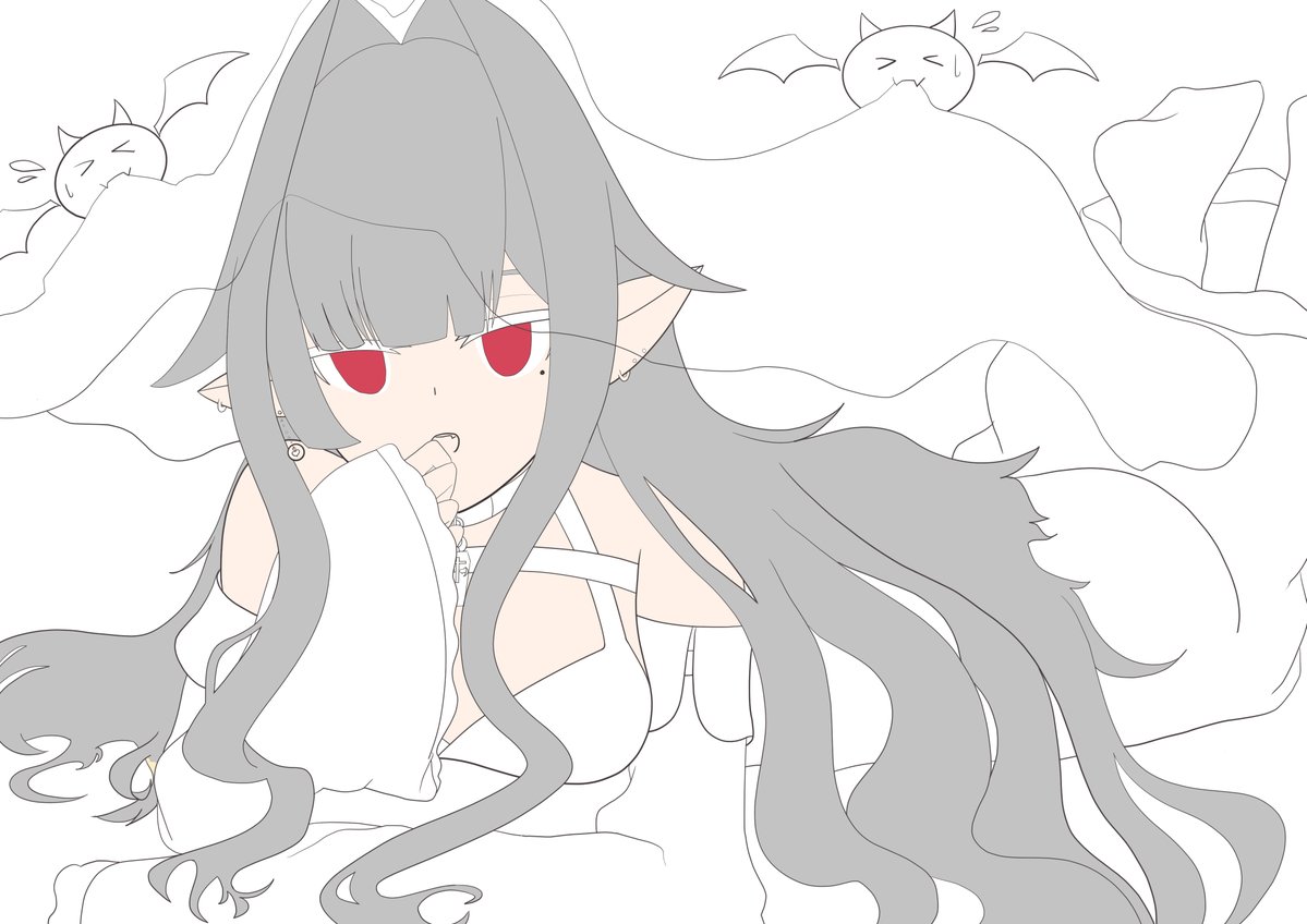 _Yubeki's tweet photo. 銀髪の姉がいる設定なんだけど髪色どっちがいい？ https://t.co/SXqRol6n04