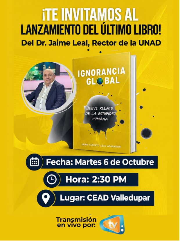 JaimeLeal_'s tweet photo. Les invito al lanzamiento de mi nueva obra "Ignorancia global: Breve relato de la estupidez humana"

De cómo tenemos el desafío humano de trascender de la ignorancia a la inteligencia y la convivencia.

Desde Valledupar, y por  @TvUnadVirtual 
📅6 de octubre 📷 2:30 PM 

https://t.co/9Cy0fZc27j