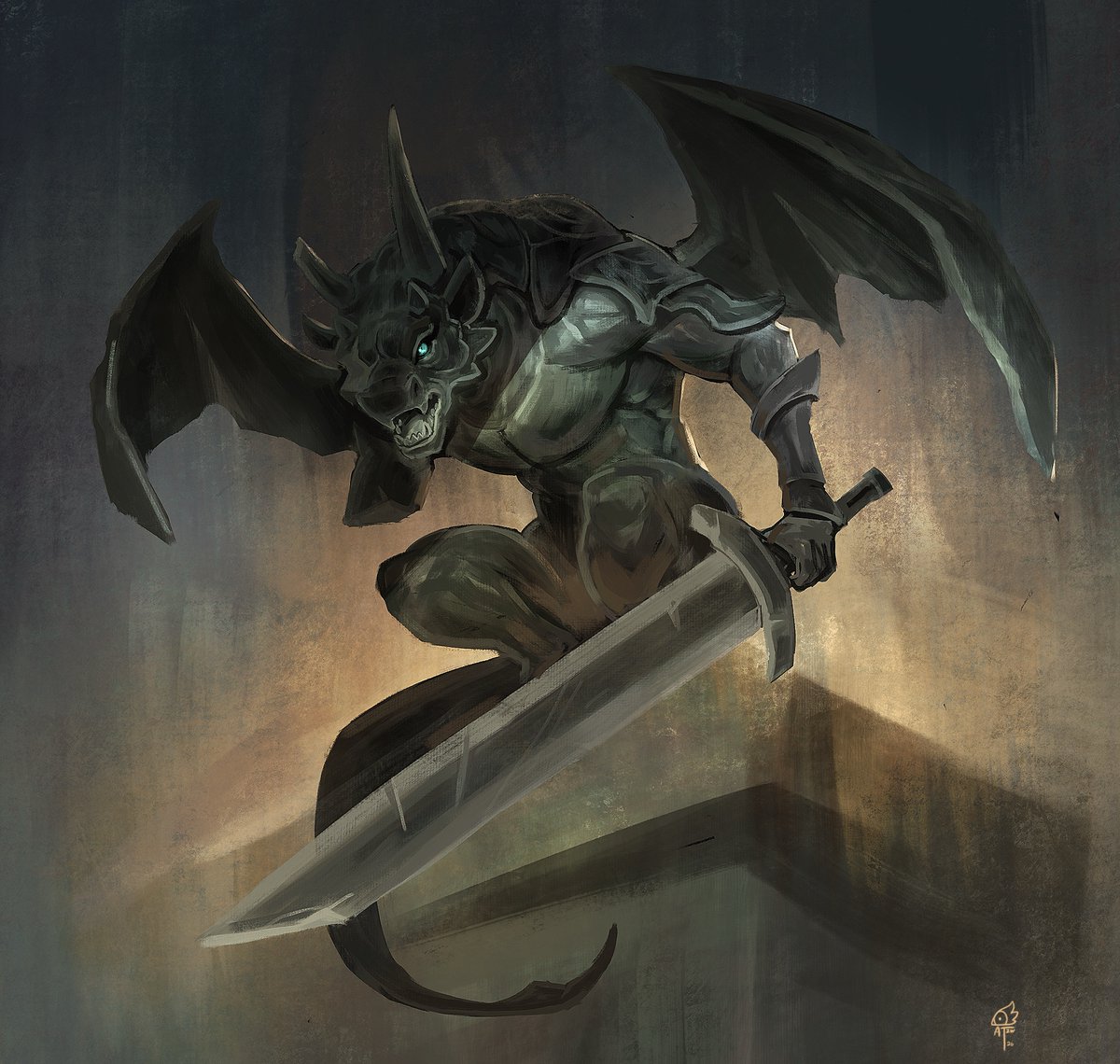 AaronTzw_Art's tweet photo. #weretober 6. Fallen Knight Gargoyle https://t.co/nIvqR83bz8
