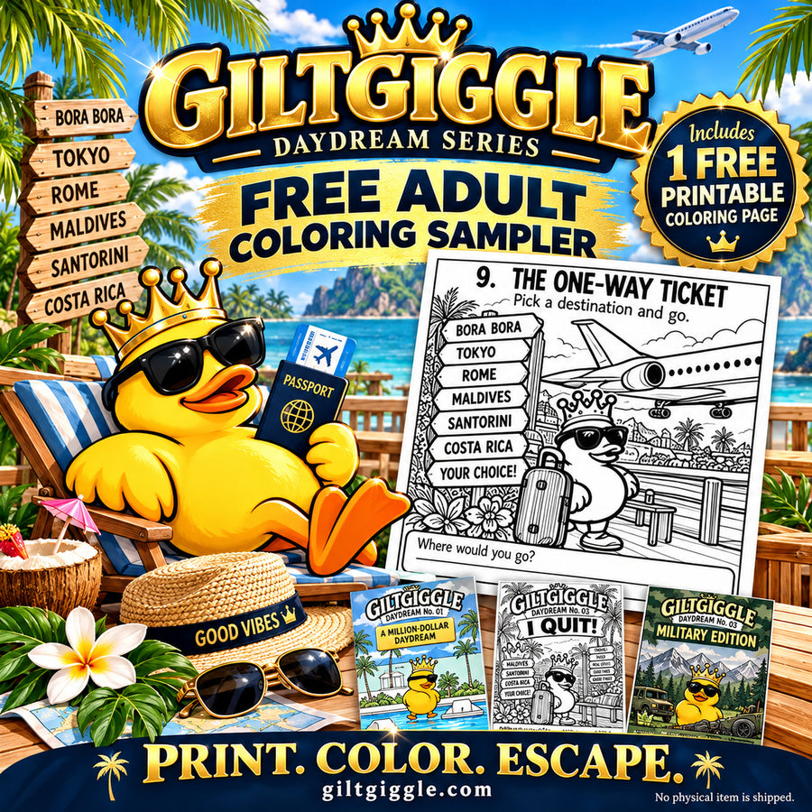 Giltgiggle's tweet photo. Adult coloring books built for daydreams. Download, print, and color the escape.