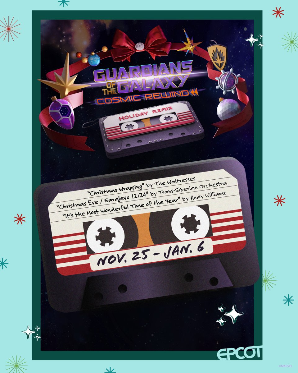 DisneyParks's tweet photo. An early holiday surprise at @WaltDisneyWorld ✨ Guardians of the Galaxy: Cosmic Rewind, Rock 'n' Roller Coaster Starring The Muppets and Alien Swirling Saucers will feature festive music starting next month 🎄 https://t.co/syKbM1SSN4