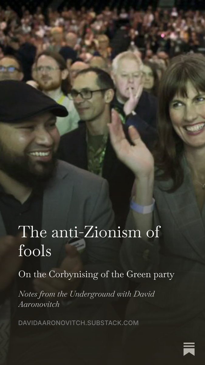 DAaronovitch's tweet photo. A free 2000 word essay on the history of the "Zionism equals racism" debate, and why it was so dumb of the Greens to pass that motion 
https://t.co/Rr16qRBh3g https://t.co/3ug77ycswH