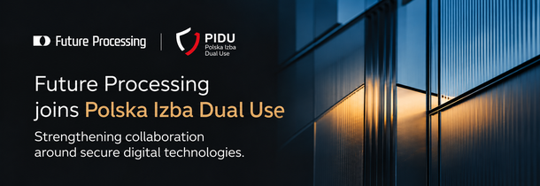 FutureProcessin's tweet photo. Dual-use innovation takes an ecosystem. Future Processing has joined PIDU, alongside companies spanning manufacturing, protective solutions, AI, cybersecurity and satellite communications. Different capabilities. More room for practical collaboration. #DualUse https://t.co/dDGsTKOHZ3