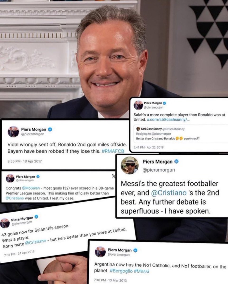 SaurabhN1627's tweet photo. @piersmorgan @Cristiano Meanwhile @piersmorgan himself before @Cristiano’s interview https://t.co/PoooNFqdMr