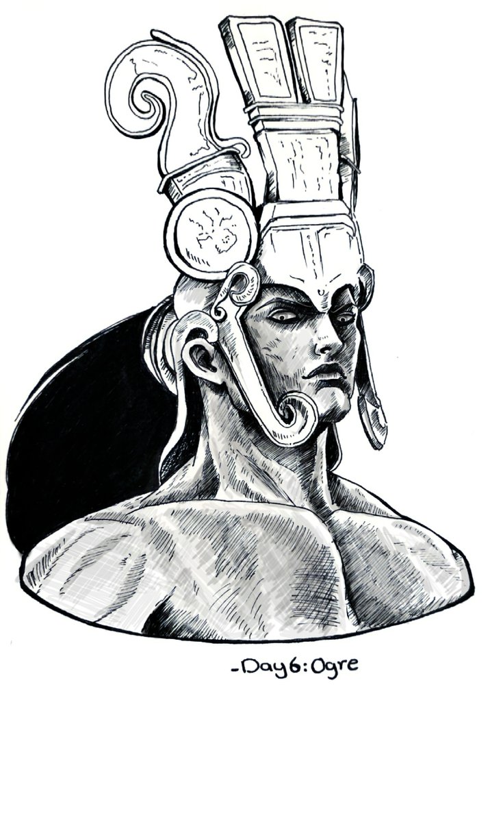 RoaaOY's tweet photo. #inktober Day 6: #tekken Ogre. https://t.co/OfEV9DFW9X