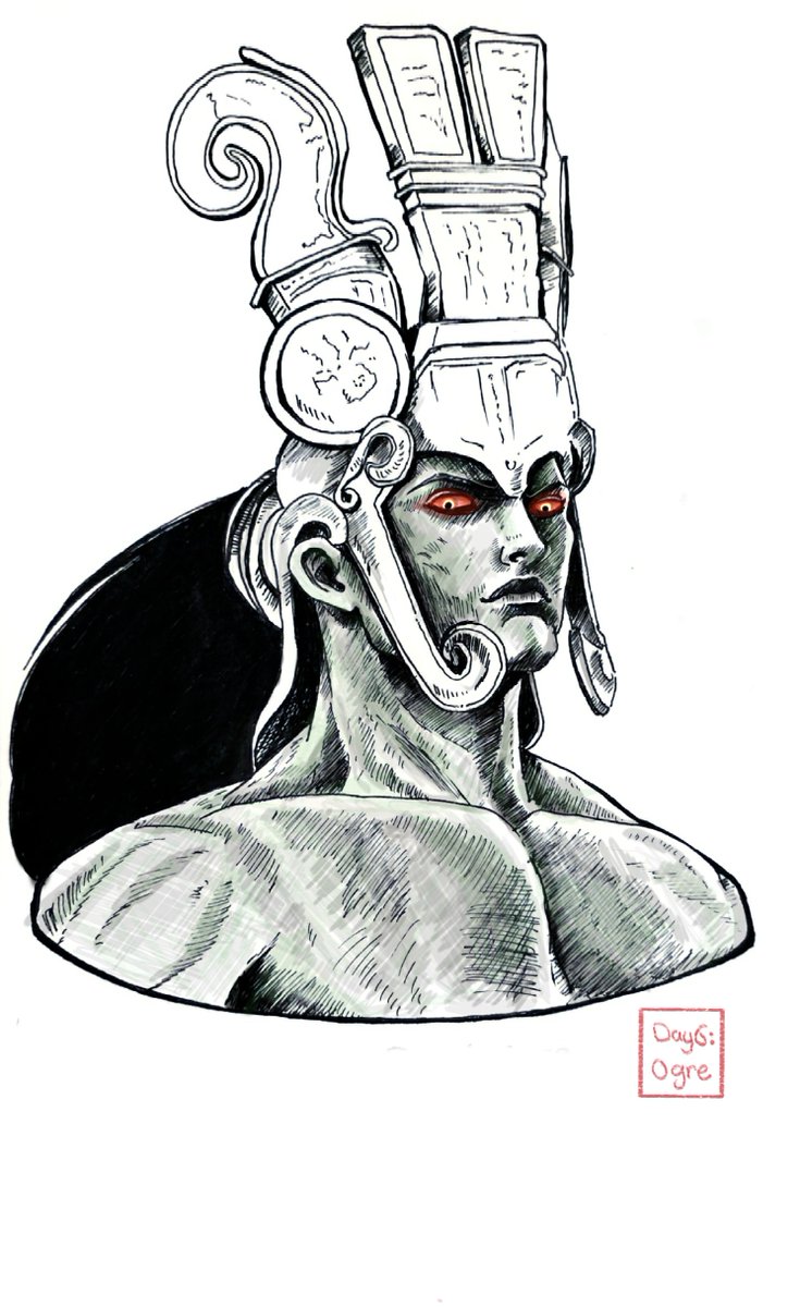 RoaaOY's tweet photo. #inktober Day 6: #tekken Ogre. https://t.co/OfEV9DFW9X