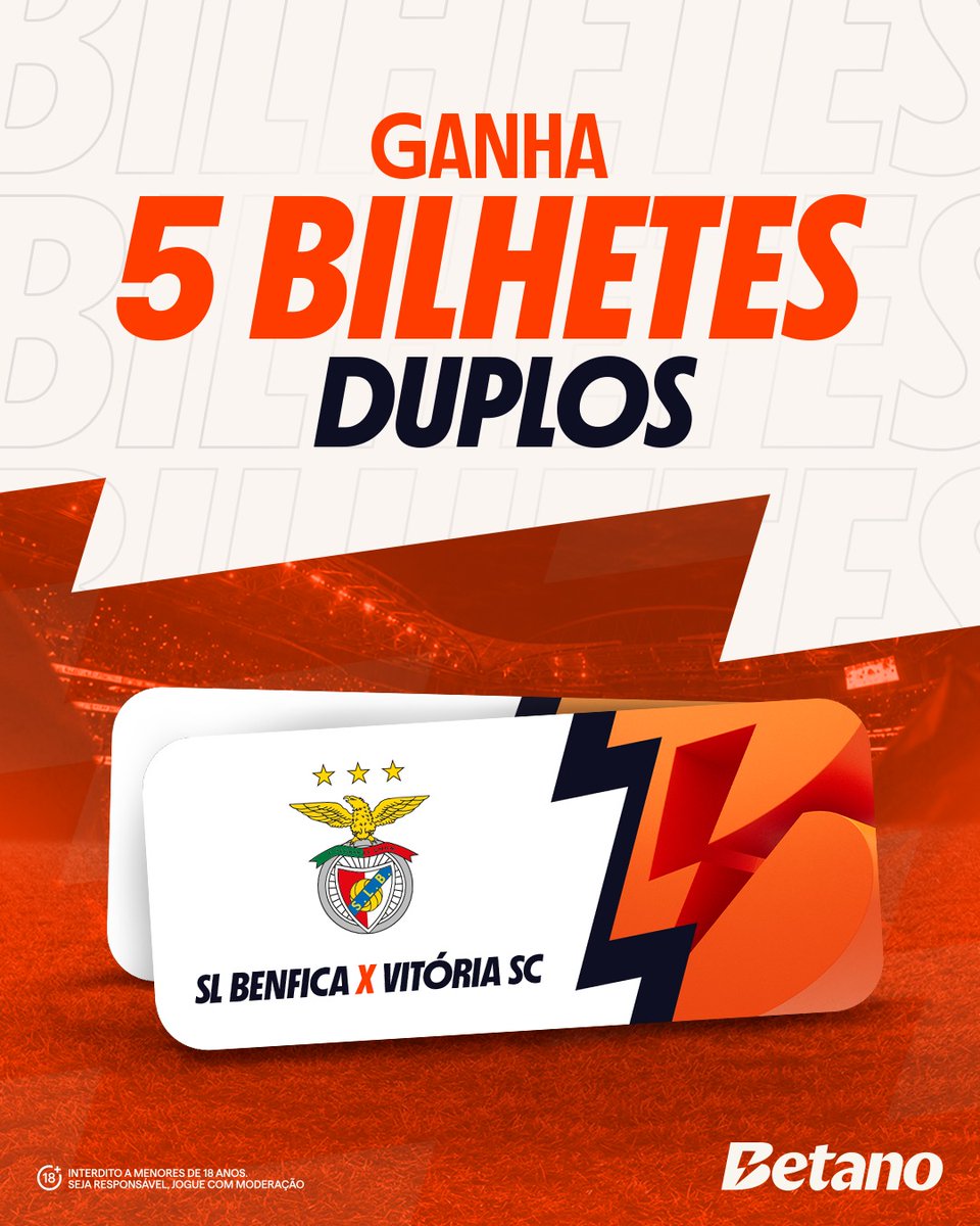 Betano_PT's tweet photo. O @SLBenfica  recebe o Vitória de Guimarães e nós temos 5️⃣ bilhetes duplos para sortear! Para ganhares, só tens de:

🧡 Seguir a @Betano_PT 
🧡 Like no post
🧡 Marcar um amigo

📌 Termina dia 09/10 às 14h00. Anunciamos os vencedores até às 15h00. https://t.co/RacMOdOEQK
