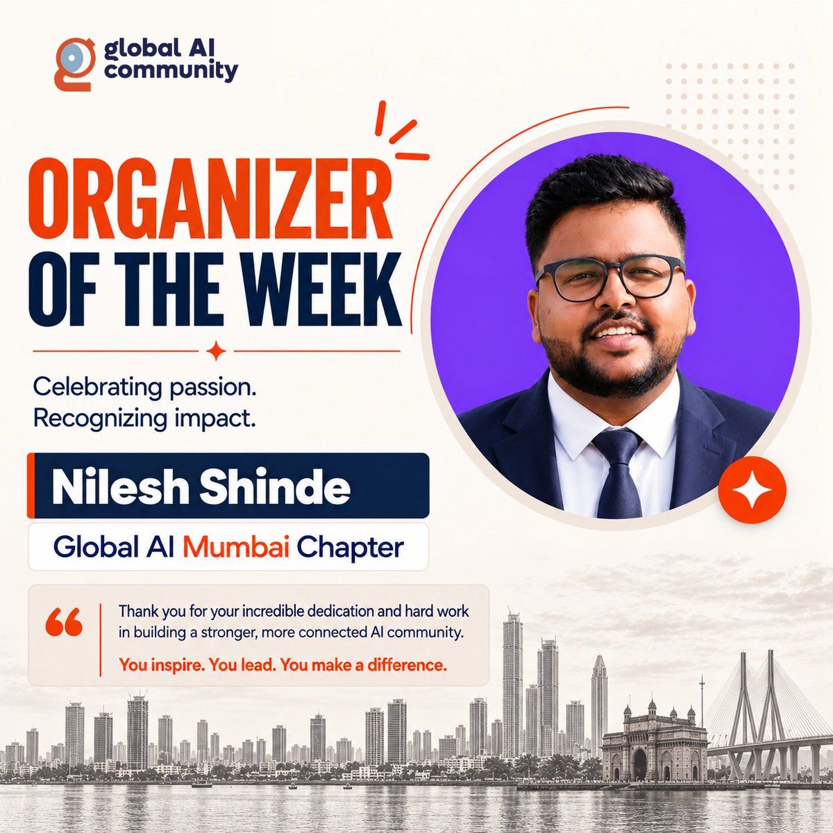 GlobAICommunity's tweet photo. This week we're spotlighting @nilexshinde from Global AI Mumbai 🌟

Nilesh has been a steady hand behind that momentum, helping keep Global AI Mumbai active and organized as it grows. Build //localhost:Mumbai, AgentCamp Mumbai, and Global AI Construct Mumbai, each bringing hands-on learning to the community in a different format.

Thank you, Nilesh, for the work you put in to keep the community moving forward!

👉 Read his story https://t.co/XqWksQ3hWe

#GlobalAICommunity #OrganiserOfTheWeek #ChapterLead