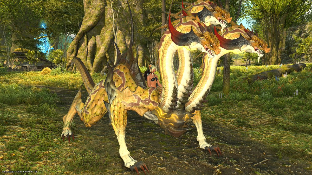 bikini_arks's tweet photo. 遅れ馳せながら魔獣50体コンプ報酬のハイドラマウントをゲット。想像以上の大きさにビックリ。髪型のハーフアップボブは交換で。特2盤までクリアしていると、毎週の攻略手帳報酬で低純度コアが280個相当貰えるから、2週目に交換可能。ドロップに頼らなくてもOKだったりする。#FF14 #褐色 #エレゼン https://t.co/lCUEwPX1cT