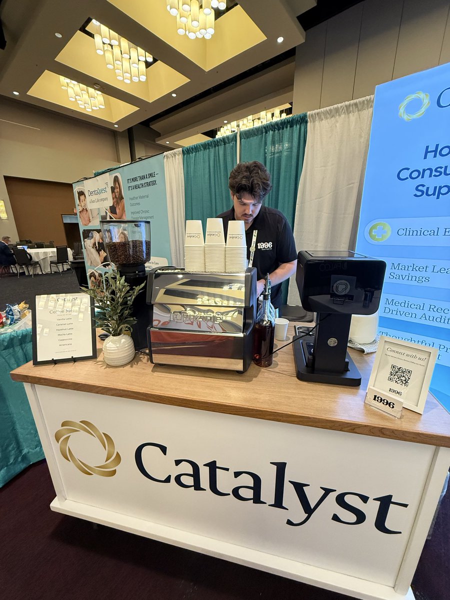 AmbBJK's tweet photo. Thank you to the vendor Catalyst we were staying caffeinated during conference ☕️. Being alert was key at conference. There was so much important information being shared. #MHPA26 #MHPAStaff26 https://t.co/nylviufCNH