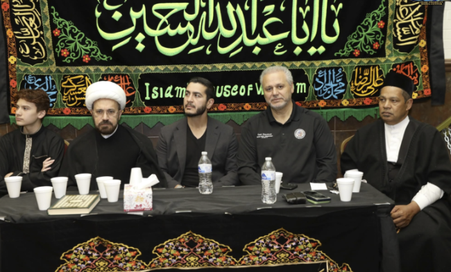 ChuckRossDC's tweet photo. 🚨NEW:

Abdul El-Sayed has campaigned *3 times* with Imam Ali Elahi, a 9/11 truther who served in Iranian navy propaganda unit and helped lead the Martyrs Foundation, a think tank sanctioned for funding Hezbollah 🧵  https://t.co/phVjtvRx33 https://t.co/pAdGWys2GG