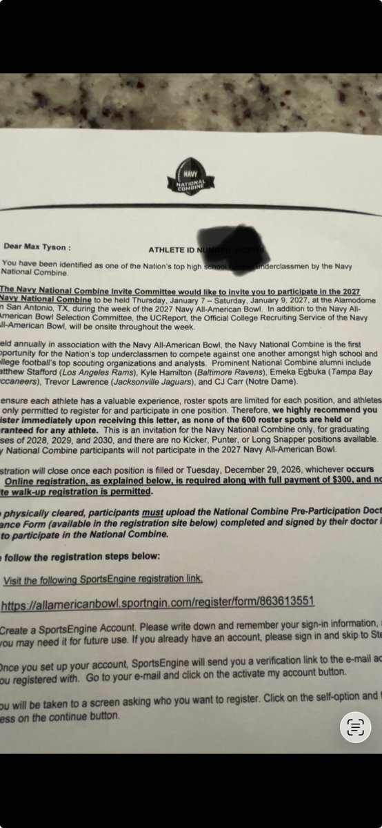 MaxTyson21's tweet photo. Thank you for the invite @NationalComb1ne ! Excited to compete amongst some of the best in the country for the second year in a row! 💪 
@AABonNBC @PrepRedzoneAR @coltonedwardsFB @ARPrepSports @tysonww4 @ValleyViewFB @seanasu2000 @zac_manning @EarlGill10 @247recruiting @PrepRedzone @tctabler @qbcoachbo