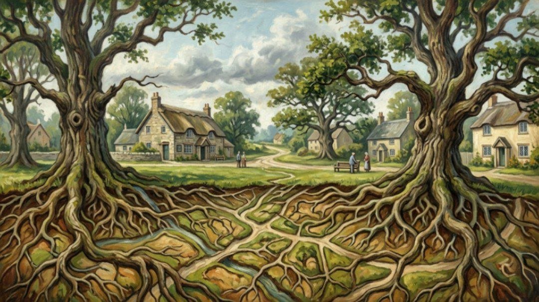bmnorthwest's tweet photo. A people's connection to the land is like that of a great oak rooted deep in the ancient soil. Just as the mighty oak does not merely stand upon the earth but emerges from it—its vast, hidden root system delving farther and wider than its towering crown reaches upward—so a true people is not simply located on a Nation, but is inseparable from it.