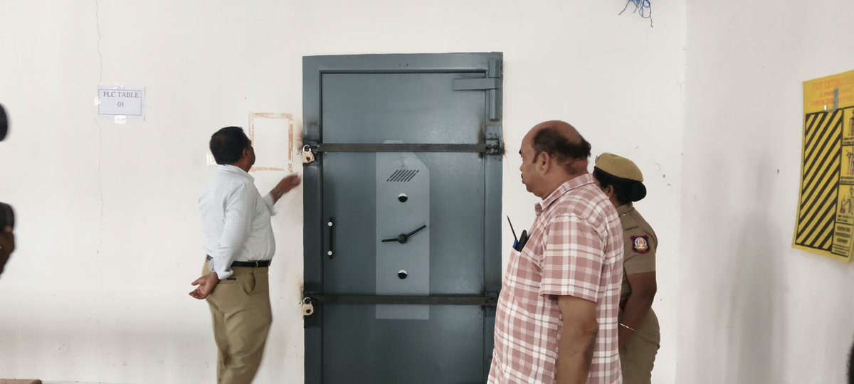 collrpmb1's tweet photo. The EVM Godown Monthly Inspection for the month of October 2026 was conducted by the Respected District Election Officer and District Collector ,Perambalur District. https://t.co/krKDNt4TY7