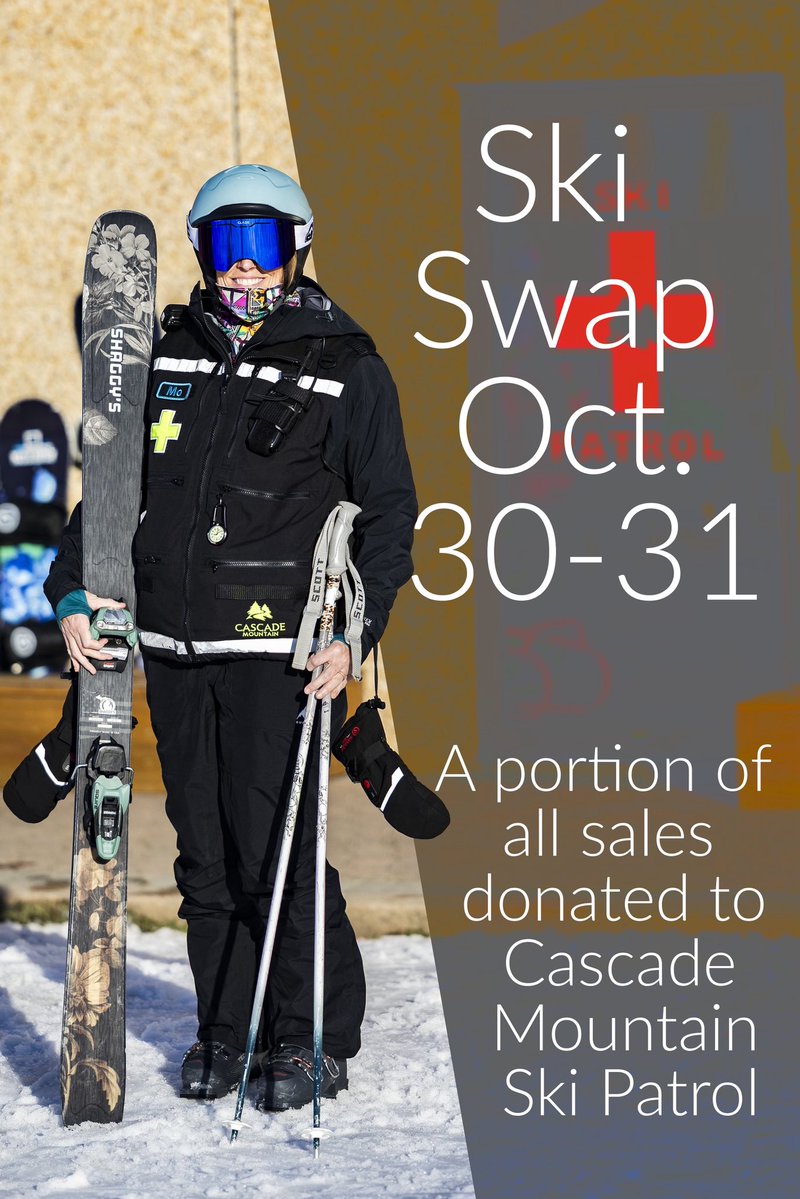 CascadeMountain's tweet photo. Looking for some great deals on used equipment? You’re in luck! Our ski swap is Friday October 30 &amp; Saturday October 31 from 10am-4pm. A portion of all ski swap sales will be donated to our Cascade Mountain Ski Patrol! https://t.co/56dDN4S7uA