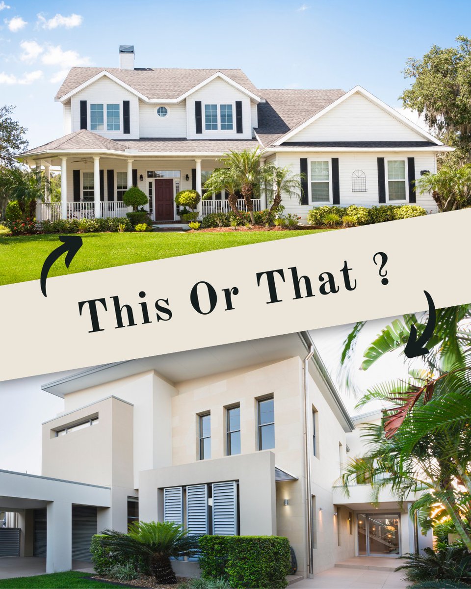 SharynCAhmad's tweet photo. Modern 🏙️ or Traditional 🏡? The age-old question in home design! Which style steals your heart? Tell us your pick and why in the comments below! 👇 ThisOrThat HomeStyle ModernVsTraditional RealEstate Sharyn C Ahmad… #ThisOrThat #HomeStyle #ModernVsTraditional #RealEstate https://t.co/1skuLkYDBj