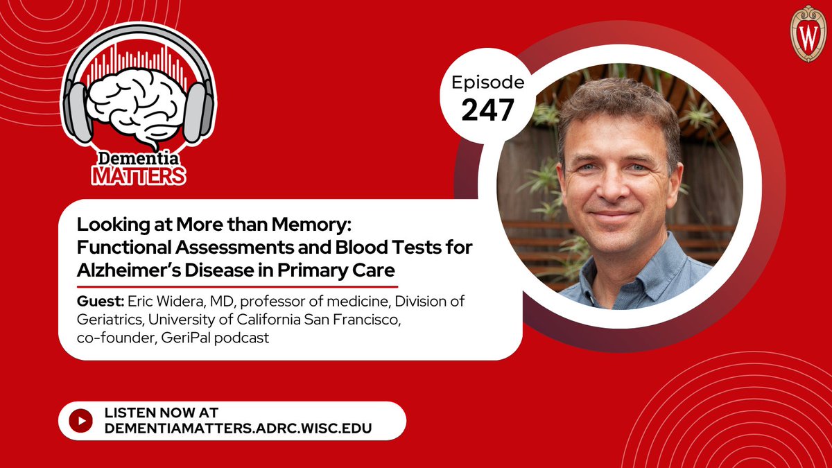 WisconsinADRC's tweet photo. Though blood tests can help diagnose Alzheimer’s disease, they can’t replace the diagnostic process as a whole. Dr. Eric Widera joins #DementiaMatters to discuss the importance of assessing function when making a dementia diagnosis, how blood tests should be used in primary care and more. Listen 🎧 https://t.co/Lw07Ngoqm2
