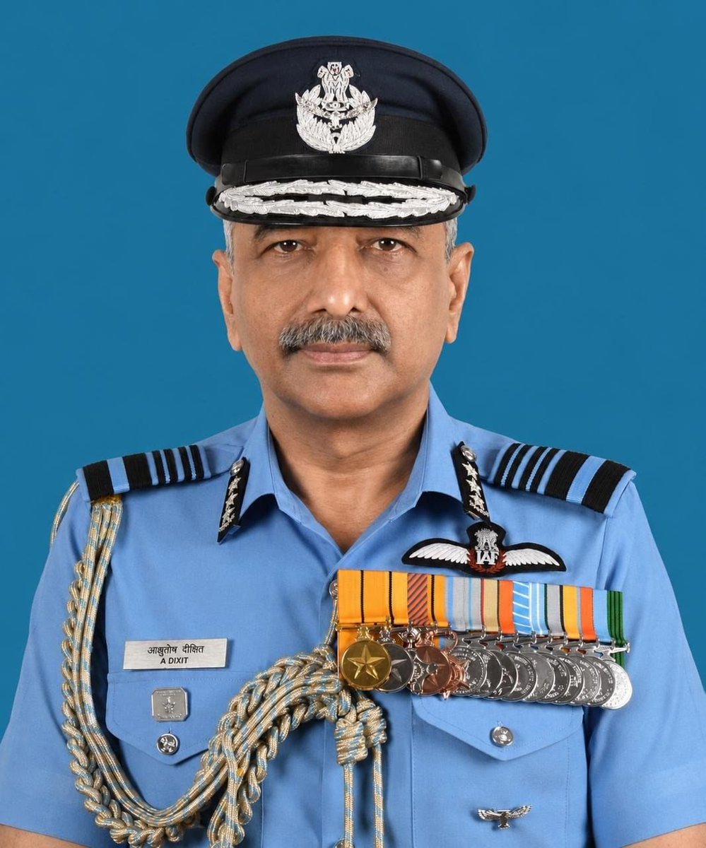 Om20_26's tweet photo. 🇮🇳⚡ Air Marshal Ashutosh Dixit will become the next Chief of the Air Staff on 31 October 2026, succeeding Air Chief Marshal A.P. Singh. A veteran fighter &amp; test pilot with 3,500+ flying hours, he has flown Tejas, Mirage-2000, Jaguar and MiG variants. https://t.co/y89ylWzS9c
