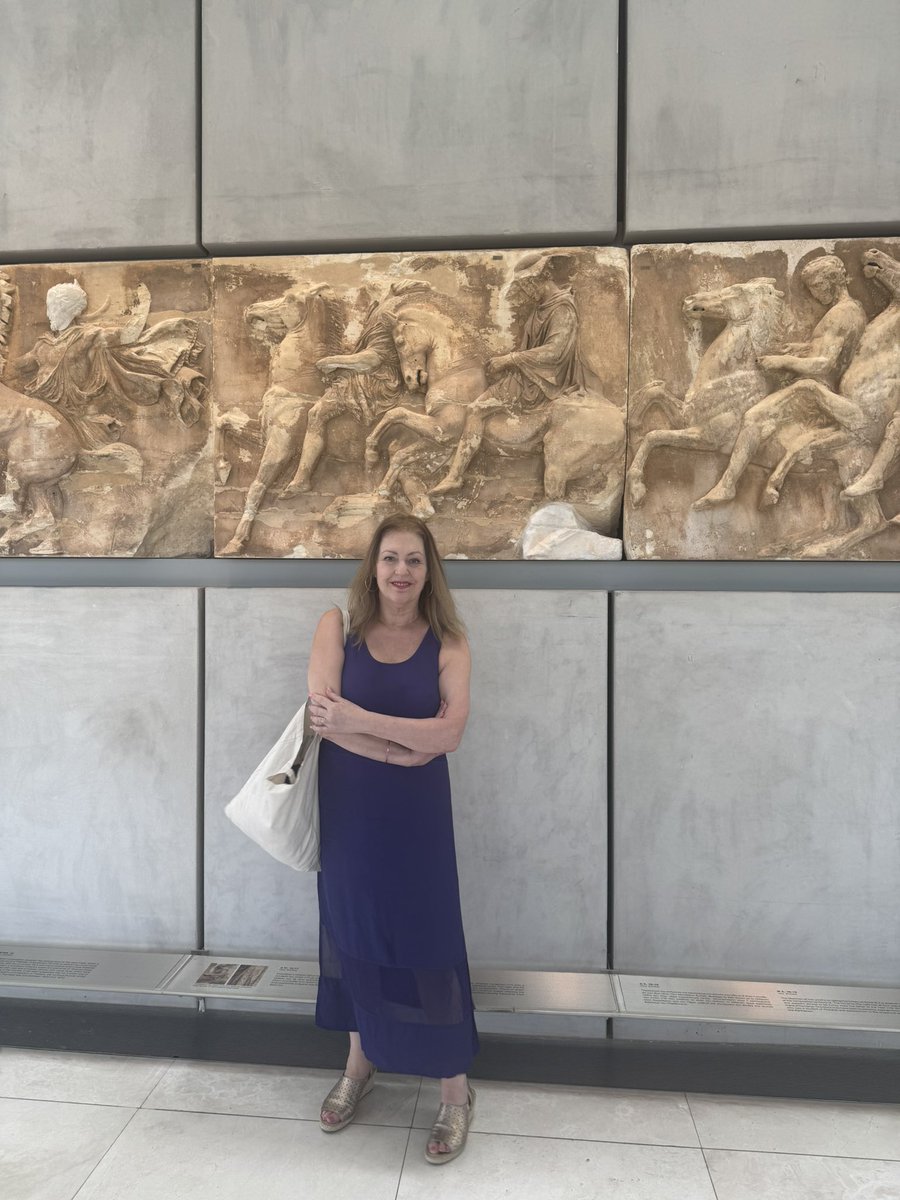 edithmayhall's tweet photo. Always love a visit to the astonishing Acropolis Museum. With some Americans horrified by Elgin’s actions and continuing cloth-eared Beitish Retention @BCRPM @MTravelsPR https://t.co/eGmI88lSFl