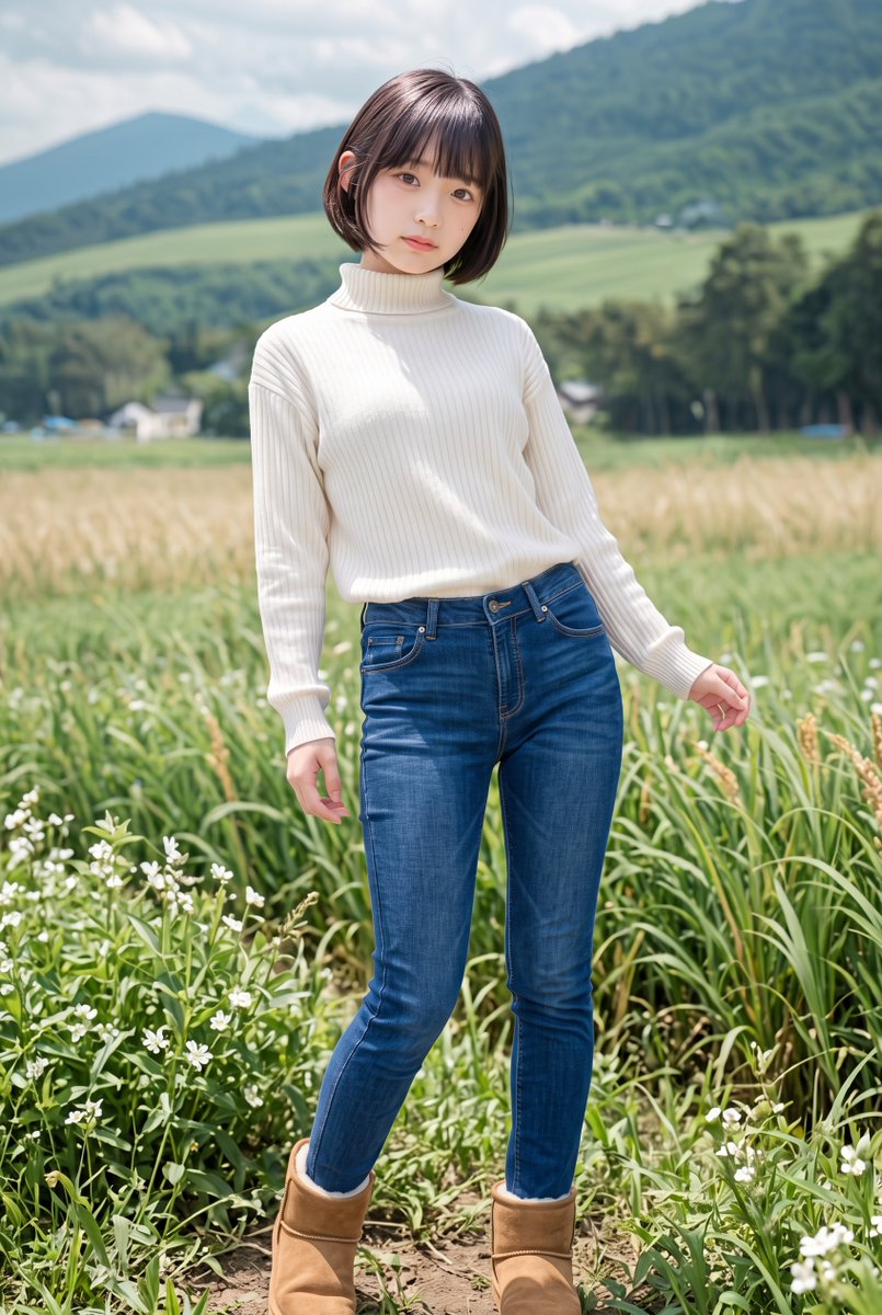 tarakozushi's tweet photo. 秋風そよぐ、田舎の草原で🌾
白ニット×デニムのシンプルコーデに、ふわふわのムートンブーツで秋冬のぬくもりを🤍
ちょっとだけポーズ、やわらかく可愛らしい雰囲気に。
#秋コーデ #ニットコーデ #ムートンブーツ https://t.co/FZaOOZZfhg