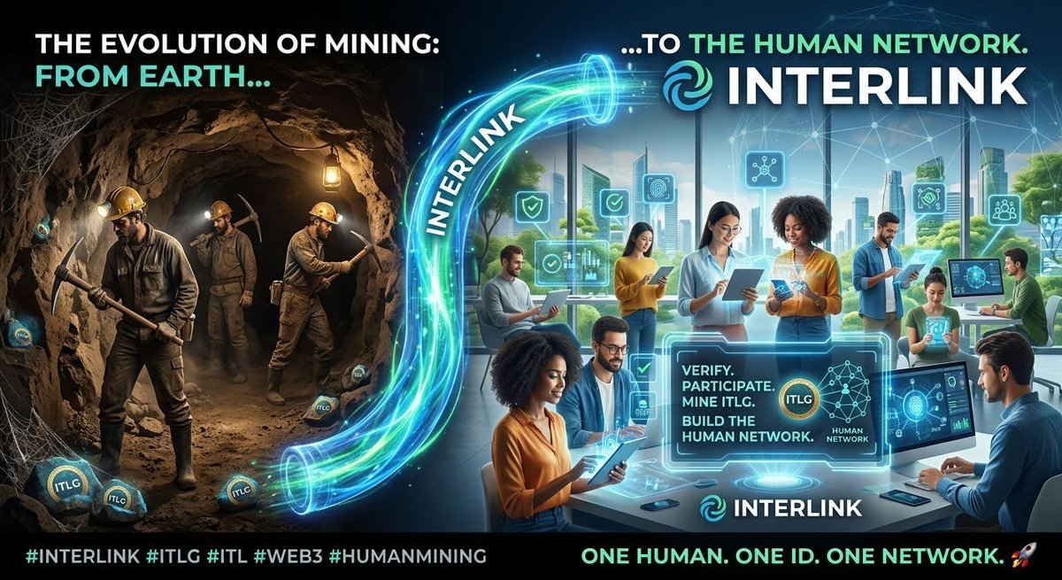 adnanda68025671's tweet photo. ⛏️ Mining is evolving.

InterLink is building a new model where real human participation becomes network power. 🌐

Verify. Participate. Mine ITLG. Build the Human Network.

One Human. One ID. One Network. 🚀

#InterLink #ITLG #ITL #Web3 #HumanMining https://t.co/tYUyq6WmXJ