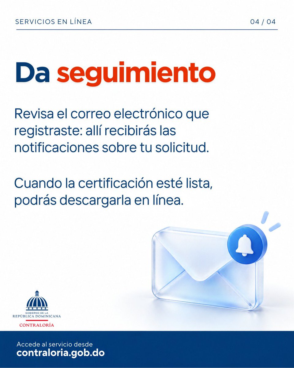 ContraloriaRD's tweet photo. Los servidores y exservidores públicos cuya nómina sea tramitada a través de la Contraloría pueden solicitar su certificación de cargos en línea.

Desliza para conocer los documentos que necesitas y cómo realizar la solicitud desde https://t.co/4KGgdRuqz1.

#ContraloríaRD https://t.co/i1nLrWRCGu
