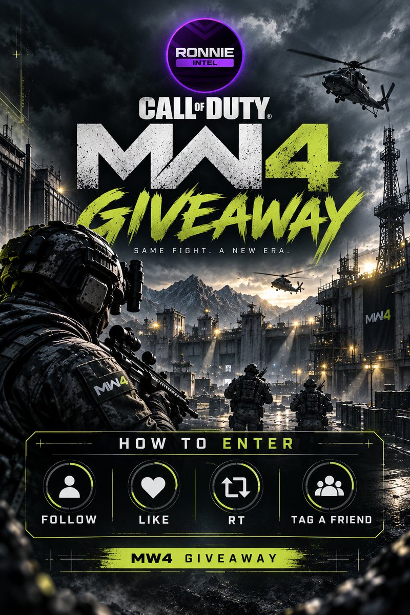 RonnieInteL's tweet photo. MW4 Giveaway at 100K Followers! 🥳

How to Enter:

1. Like and retweet. 
2. Follow
3. Tag a friend. https://t.co/rkXK3jPFbI