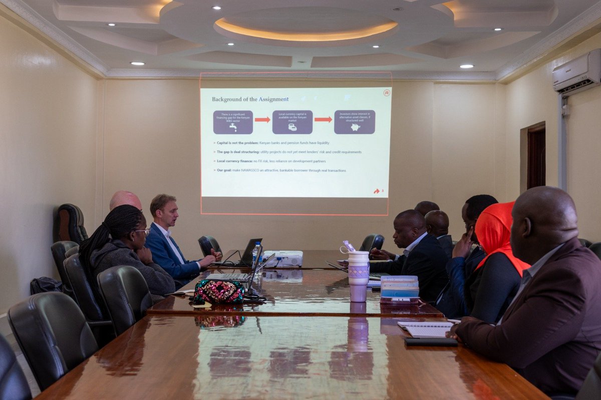 NakuruWater's tweet photo. Local money. Local water. 

Our management team held a kick off meeting with UWCI transaction advisor Rebel Group. With @VEI_NL 
The goal of the assignment - water &amp; sanitation projects that local financiers back, with zero forex shocks and less donor dependence.
#EnrichingLife https://t.co/kjlPiWz2Ee