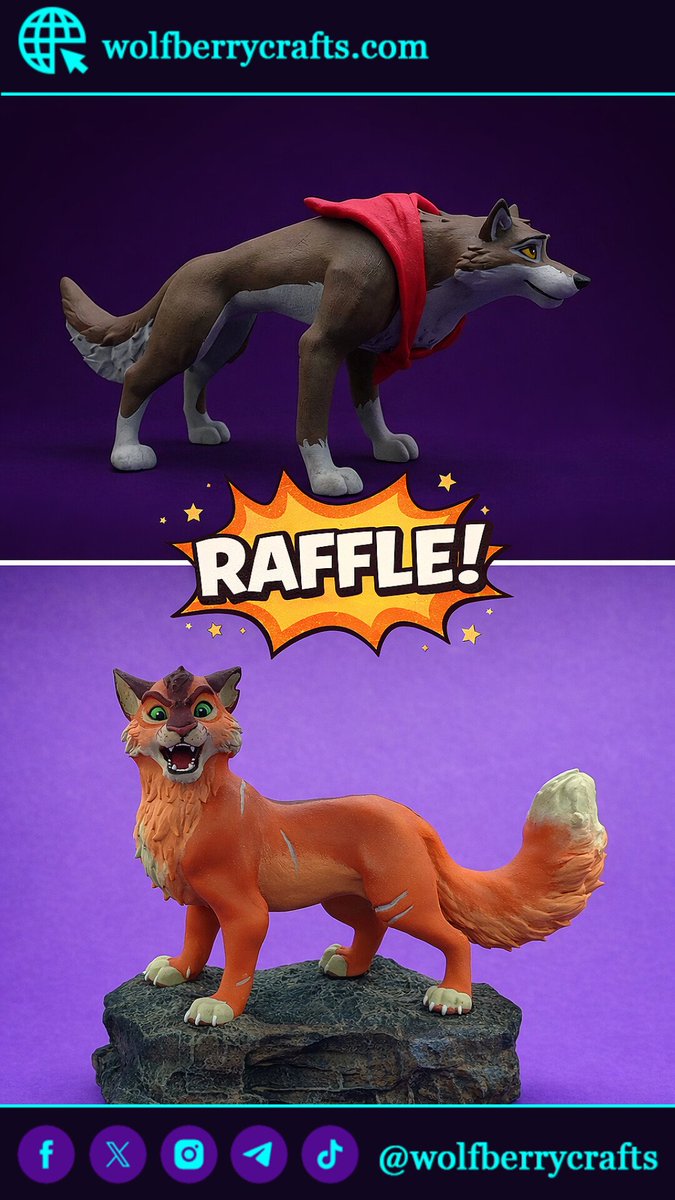 wolfberrycrafts's tweet photo. 🎉 WolfberryCrafts turns 10! GIVEAWAY: Win Balto or Firestar!

✨ Follow @wolfberrycrafts
✨ Retweet
✨ Browse all figurines at https://t.co/yu0QrJ9uqt
✨ Comment your favorite figurine + why, under that post!

🗓 Ends Nov 1,
Winner announced Nov 2
Rules: 18+|Winner pays shipping https://t.co/DmIlZhJ3X8