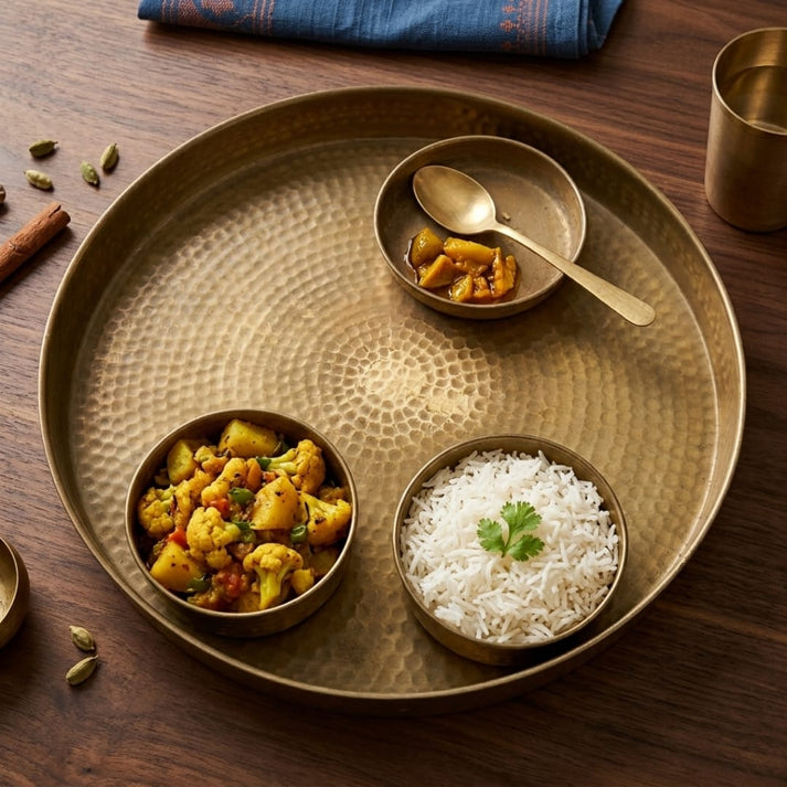 GemsOfINDOLOGY's tweet photo. A dimpled thali, dug out of Harappa. 4,000+ years old.

No credit. No label. No mention.

Today the same design sells for ₹4,500 as a dimpled copper thali. Artisanal. Hand-hammered. Premium. Where's the word Harappa?

In 1960 the same dimpled brass thali cost ₹50 and was called backwards. Primitive. Uneven. Same dents. Same thermal physics. We were taught to be ashamed first, then to pay 90x more.

Factory steel arrived. Flat. Uniform. Cheap. Modern. The thatheras lost their work, the craft ecosystem collapsed, and we called machine-pressed dishes progress.

Then a metro design studio discovered thermal efficiency. 🔥

Dimpling increases surface area, spreads heat better, and gives a firmer grip. Harappans figured that out millennia ago. Now it's on Instagram, part of a ₹850+ crore premium kitchenware market, sold as a brand's original idea.

We didn't just abandon the craft. We abandoned the knowledge of where it came from, then bought it back with a barcode and a story about tradition.

The metal didn't change. The physics didn't change. The credit did.

Your great-grandfather wasn't using primitive dishes. He was using Harappan design we were taught to be embarrassed by.

Who profits when the origin goes unnamed and the product gets a price tag? 💰